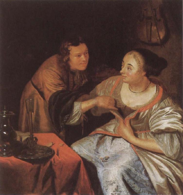 Frans van Mieris Carousing Couple oil painting image